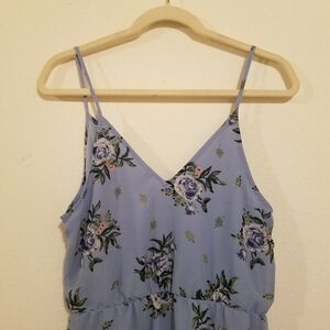 H&M Light Blue Floral Maxi Dress | Elegant Spring Wedding Prom Spaghetti Straps